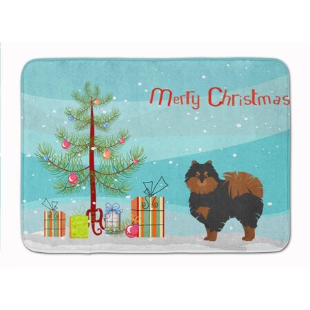 Carolines Treasures Pomeranian Christmas Tree Machine Washable Memory Foam Mat CK3477RUG